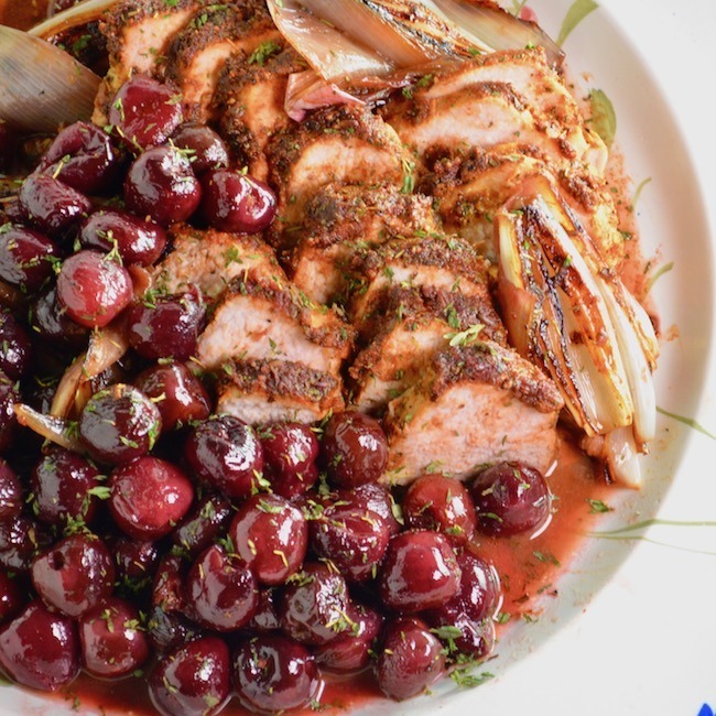 Country French Pork with Cherries